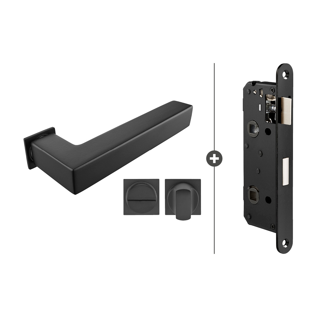 Sluitwerkpakketten met Deurkruk Squared 20 Minimal Zwart